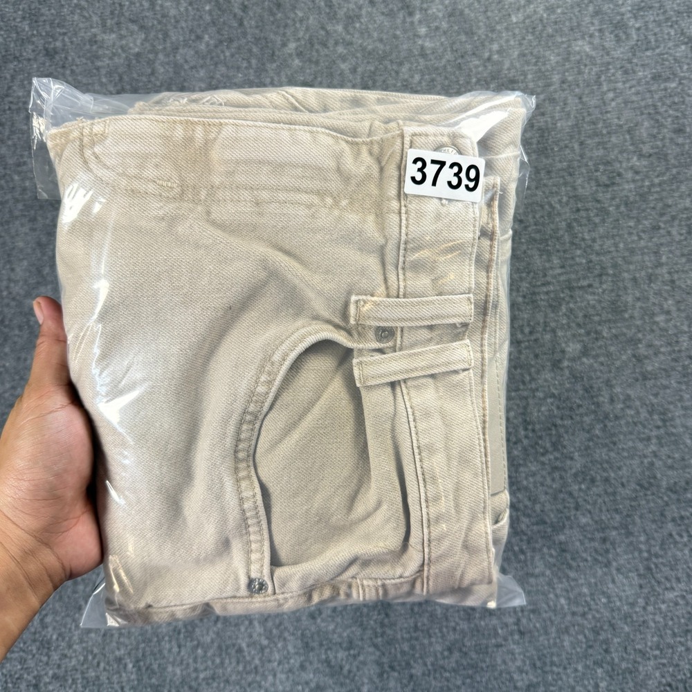 Free People We the Free Size 31 Risk Taker Mid Rise Straight Jeans Beige Ecru - Picture 13 of 13